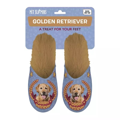 Merkloos Pantoffel Golden Retriever Lila / Beige