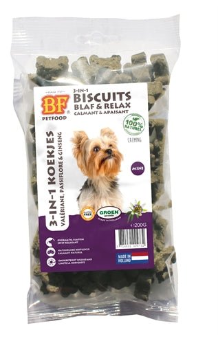 Biofood 3 In 1 Hondenkoekjes Blaf & Relax Mini 200 GR - Best4pets.nl