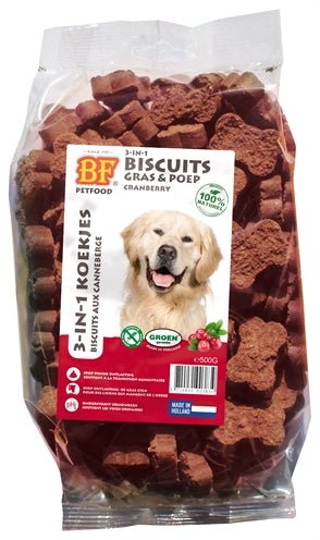 Biofood 3 In 1 Hondenkoekjes Met Cranberry 500 GR - Best4pets.nl