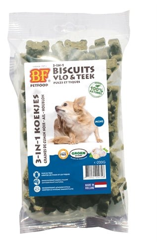 Biofood 3 In 1 Hondenkoekjes Vlo & Teek Mini 200 GR - Best4pets.nl