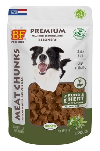 Biofood Meat Chunks Rund&Hert 200 GR - Best4pets.nl