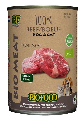 Biofood Organic Hond 100% Rund Blik 12X400 GR (12 stuks) - Best4pets.nl