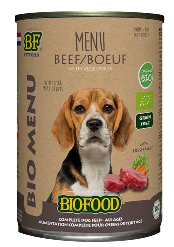 Biofood Organic Hond Rund Menu Blik 12X400 GR (12 stuks) - Best4pets.nl