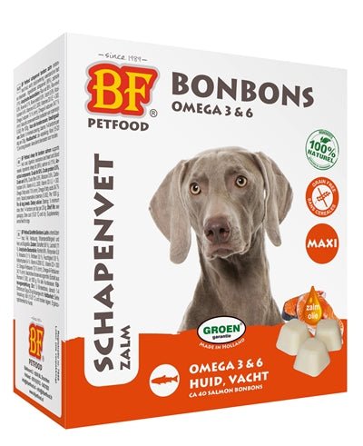 Biofood Schapenvet Maxi Bonbons Zalm 40 ST - Best4pets.nl