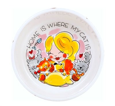 Blond Amsterdam Voerbak Kat Home Is Where My Cat Is 15,5X15,5X5,5 CM - Best4pets.nl