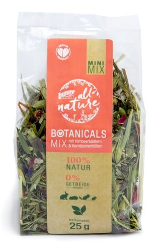 Bunny Nature Botanicals Mini Mix Frambozenblad / Bloemkoolbloesem 25 GR - Best4pets.nl