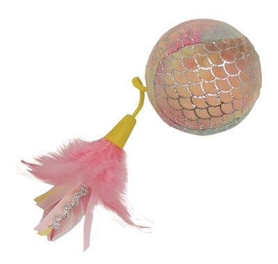 Cat 'N' Caboodle Happy Pet Mermaid Bal Groot Met Veren Roze 30X8X8CM - Best4pets.nl