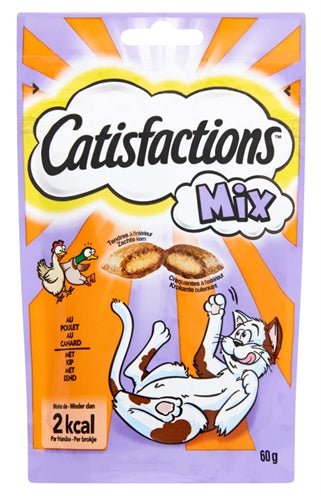 Catisfactions Mix Kip/Eend 60 GR - Best4pets.nl