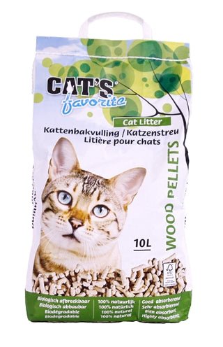 Cat's Favorite Houtkorrels 10 LTR - Best4pets.nl