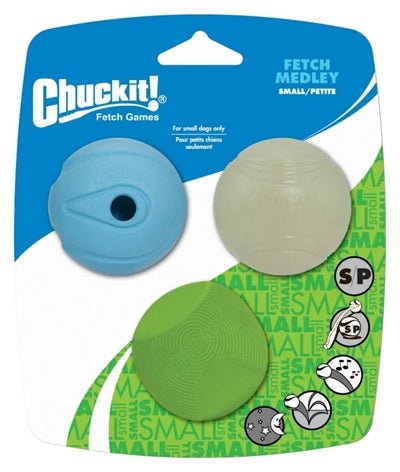 Chuckit Hondenspeelgoed Fetch Medley 3 St MEDIUM 6,5X6,5X6,5 CM 3 ST - Best4pets.nl