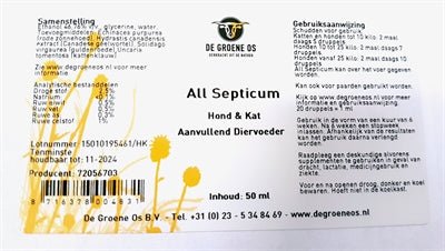 De Groene Os All Septicum Hond / Kat - Best4pets.nl