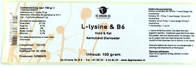 De Groene Os L-Lysine / B6 Hond / Kat - Best4pets.nl