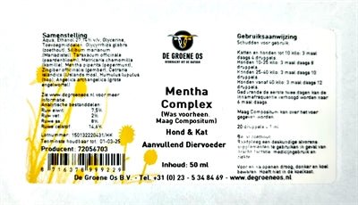 De Groene Os Mentha Complex Hond / Kat - Best4pets.nl