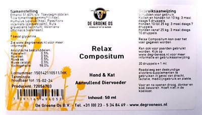 De Groene Os Relax Compositum Hond / Kat - Best4pets.nl