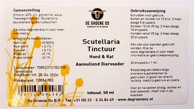 De Groene Os Scutellaria Tinctuur Hond / Kat - Best4pets.nl