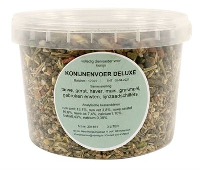 De Vries Konijnenvoer Deluxe 3 LTR 1,3 KG - Best4pets.nl