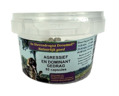 Dierendrogist Agressief / Dominant Capsules - Best4pets.nl