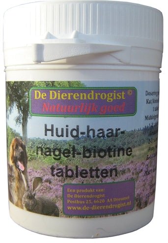 Dierendrogist Huid-Haar-Nagel-Biotine Tabletten 100 STUKS - Best4pets.nl