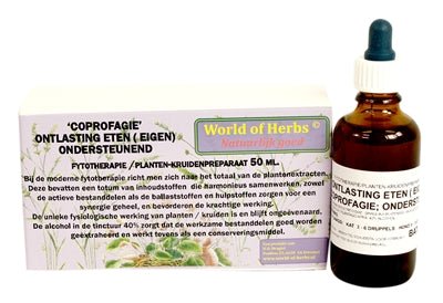 Dierendrogist World Of Herbs Fytotherapie Coprofagie Ontlasting Eten 50 ML - Best4pets.nl