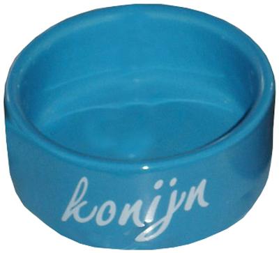 Eetbak Steen Konijn Blauw 12 CM - Best4pets.nl