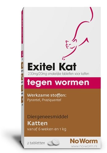 Exitel Kat No Worm 2 TABL - Best4pets.nl