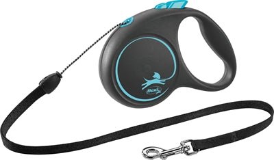 Flexi Rollijn Black Design Cord Blauw - Best4pets.nl