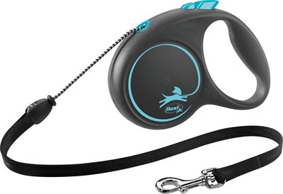 Flexi Rollijn Black Design Cord Blauw - Best4pets.nl