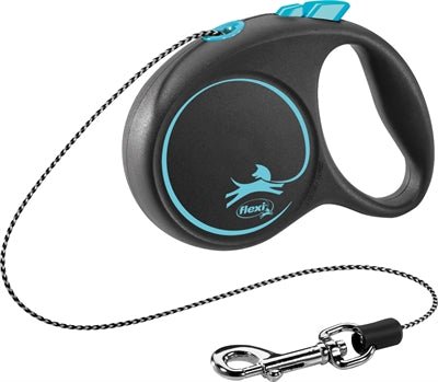 Flexi Rollijn Black Design Cord Blauw - Best4pets.nl