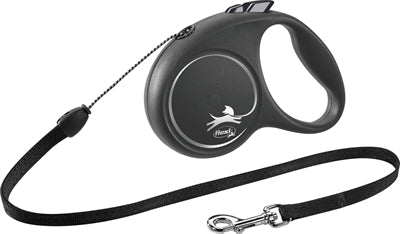 Flexi Rollijn Black Design Cord Zwart - Best4pets.nl