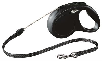 Flexi Rollijn Classic Cord Zwart - Best4pets.nl