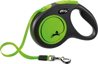 Flexi Rollijn New Neon Tape Zwart / Neon Groen - Best4pets.nl