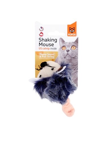 Fofos Shaking Muis Met Geluid Grijs 12X6X6 CM - Best4pets.nl