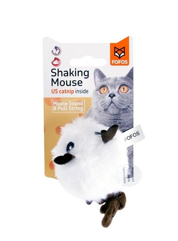 Fofos Shaking Muis Met Geluid Wit 12X6X6 CM - Best4pets.nl