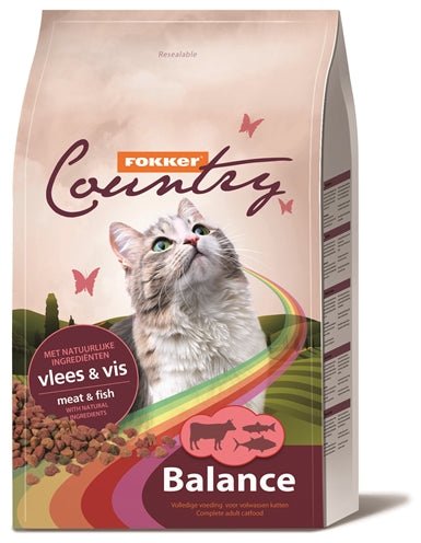 Fokker Kat Country Balance Vlees & Vis 10 KG - Best4pets.nl