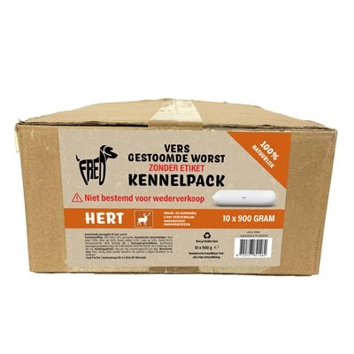 Freds Gestoomd Vers Vlees Worst Kennelpack Hert Graan En Glutenvrij - Best4pets.nl