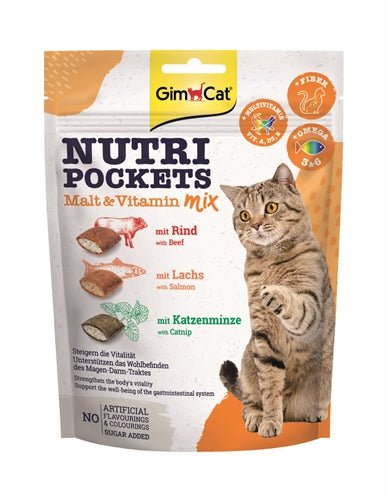 Gimcat Nutri Pockets Malt-Vitaminemix 150 GR - Best4pets.nl