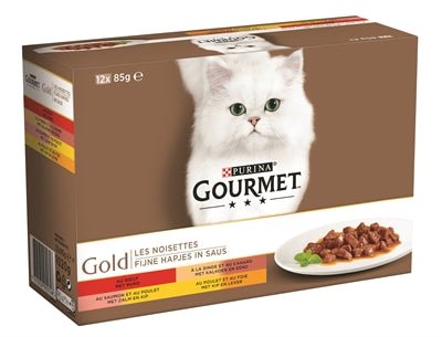 Gourmet Gold 12 - Pack Fijne Hapjes 12X85 GR - Best4pets.nl