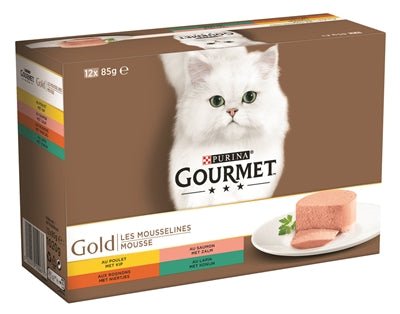 Gourmet Gold 12-Pack Fijne Mousse 12X85 GR - Best4pets.nl