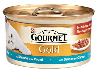 Gourmet Gold Fijne Hapjes Zalm / Kip 85 GR (24 stuks) - Best4pets.nl