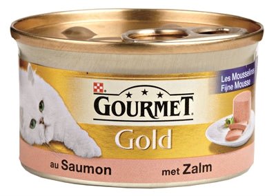 Gourmet Gold Fijne Mousse Zalm 85 GR (24 stuks) - Best4pets.nl