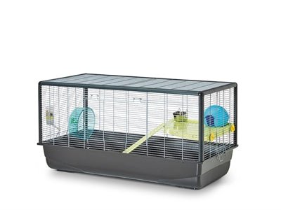 Hamsterkooi Plaza Knock Down Grijs / Zilver 100X50X50 CM - Best4pets.nl