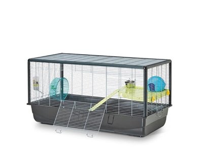 Hamsterkooi Plaza Knock Down Grijs / Zilver 100X50X50 CM - Best4pets.nl