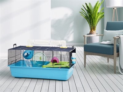 Hamsterkooi Sky Metro Lichtblauw / Donkerblauw 80X50X50 CM - Best4pets.nl