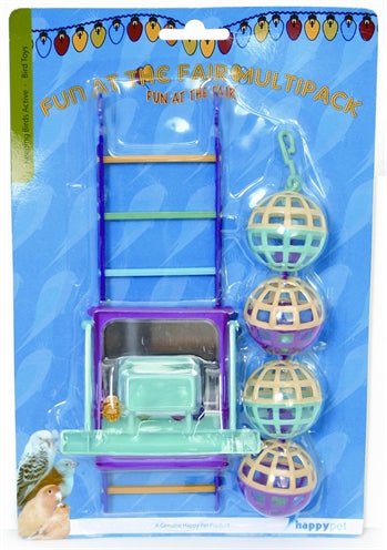 Happy Pet Bird Toy Mp Bal/Ladder/Perch 22X10X4 CM - Best4pets.nl