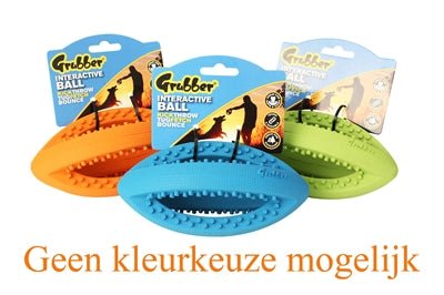 Happy Pet Grubber Interactieve Rugbybal Mini Assorti 19X9X9 CM - Best4pets.nl