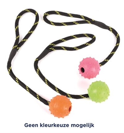 Happy Pet Tough Toys Rubber Bal Aan Werptouw LARGE 22X6X6 CM - Best4pets.nl