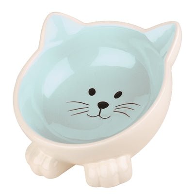 Happy Pet Voerbak Kat Orb Blauw / Creme - Best4pets.nl