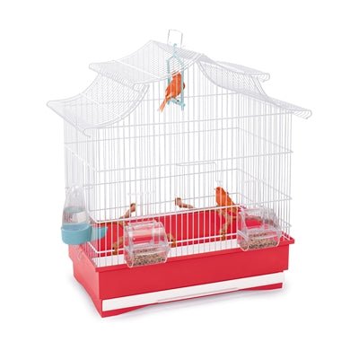 Imac Vogelkooi Pagoda Wit / Rood - Best4pets.nl