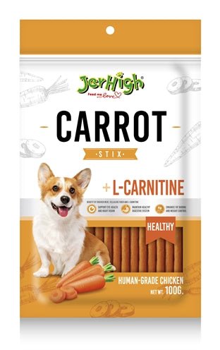 Jerhigh Carrot Stix Met Kip En L - Carnitine - Best4pets.nl