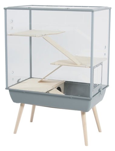 Knaagdierkooi Nevo Royal Plexiglas Grijs 78X48X109 CM - Best4pets.nl